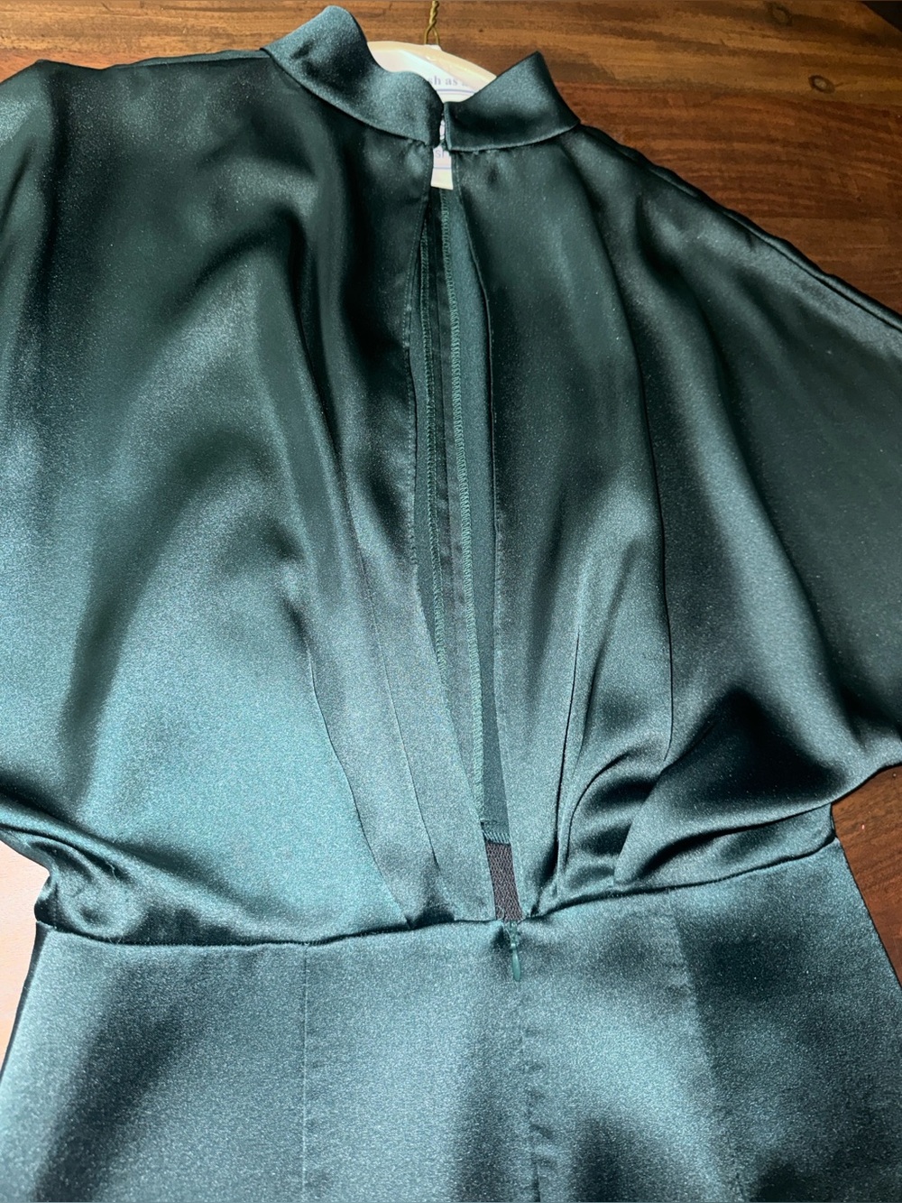 Zara Emerald Satin Mini Dress with Feathers - Med (us 4-6) perfect condition - Picture 3 of 10